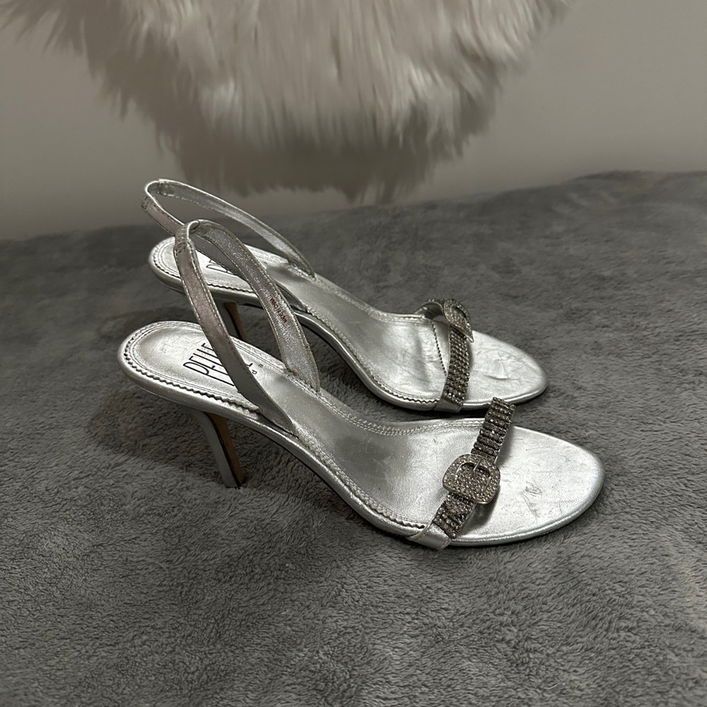 Silver Strappy Heels